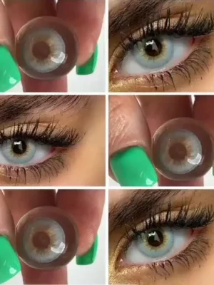 لنز سلنا اسکای بلو آبی روشن مرکز عسلی - Image 2