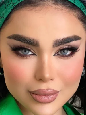 لنز یونیک کارنلین طوسی آبی تیلهای