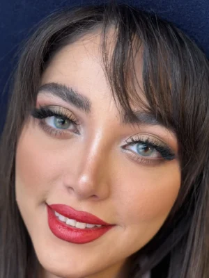 لنز یونیک دیانلا سبز آبی بدون دور