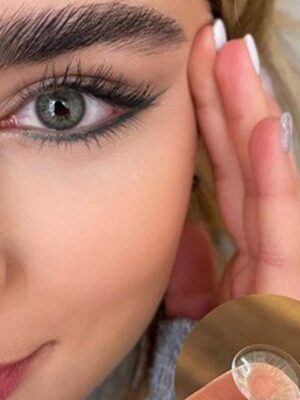 لنز رنگی سلنا لائوس طوسی سبز بدون دور