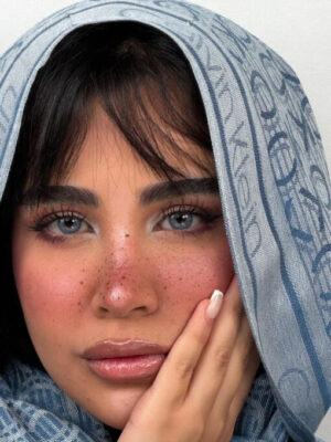 لنز جمستون بلوبری آبی طوسی رگه دار