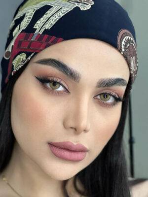 لنز آیس کالر سالانه عسلی دور دار طرح کارامل سری لاکچری Ice Color Luxury caramel