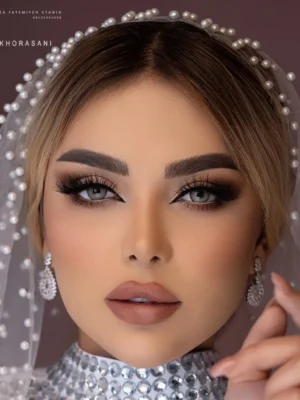 لنز رنگی طوسی عسلی دوردار کد 590 - Image 7