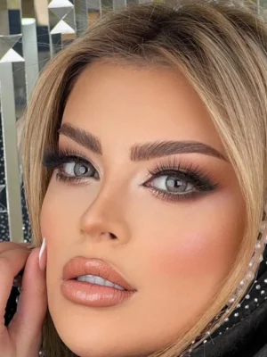 لنز رنگی طوسی عسلی دوردار کد 590 - Image 10