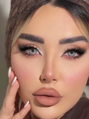لنز رنگی سلنا آبی آسمانی روشن دوردار گلکسی بلو ماهانه