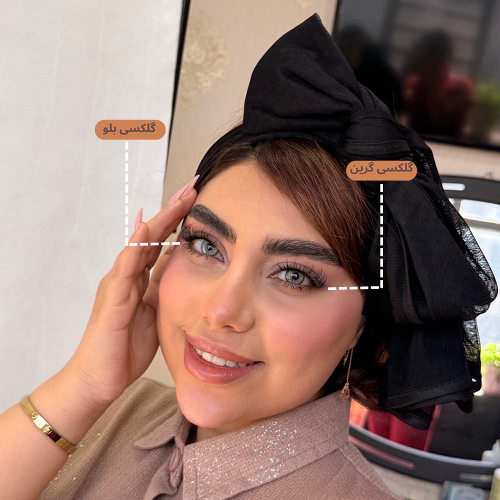 لنز رنگی سبز روشن مرکز عسلی دوردار گلکسی گرین سلنا - Image 3